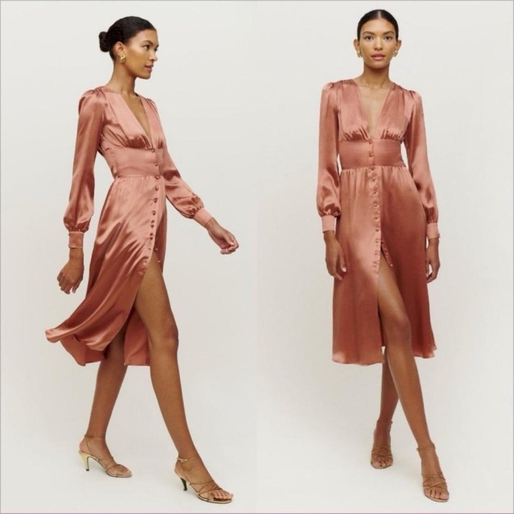 NWT Reformation Nicola Dress in PRALINE